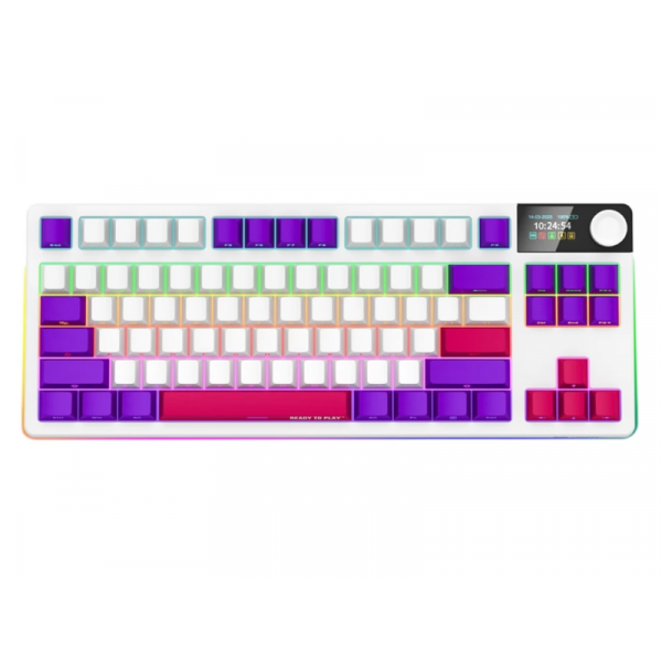 Lorgar KBP70TKLW vezeték nélküli gaming billentyűzet TKL mech RGB, fehér (LRG-KBP70TKLW-WH)